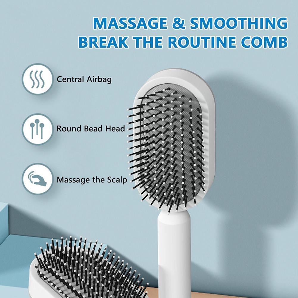 Self Cleaning Hair Brush For Women Massage Scalp Promote Blood Circulation Anti Hair Loss 3D Hair Growth Comb Hairbrush Self-Cleaning Hair Brush   3D Air Cushion Massager Brush   Airbag Massage Comb