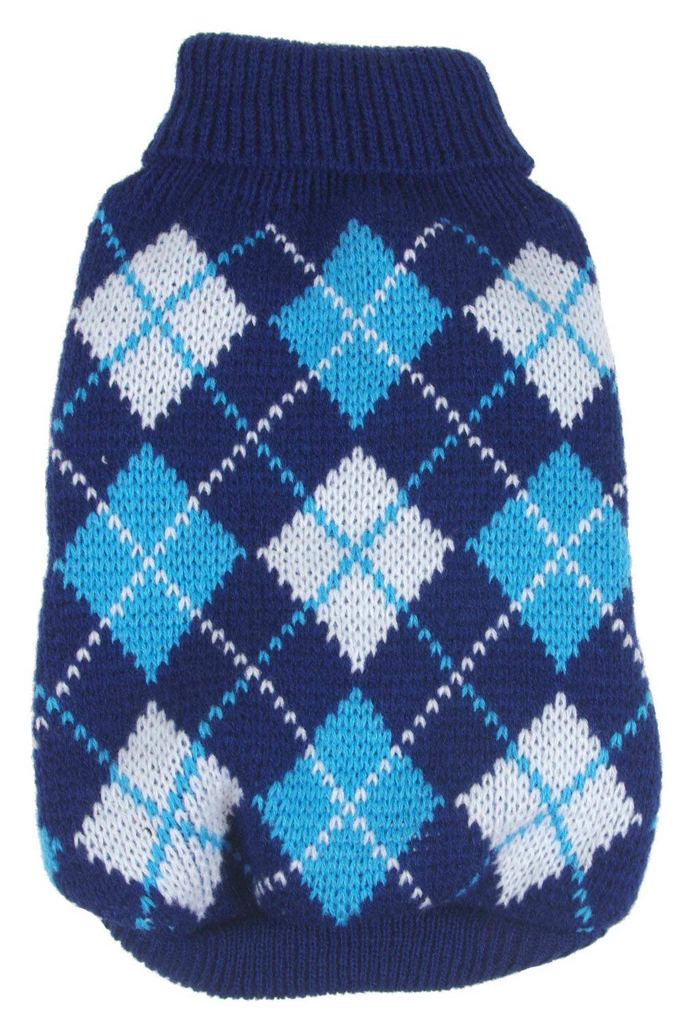 Argyle Style Ribbed Fashion Pet Sweater