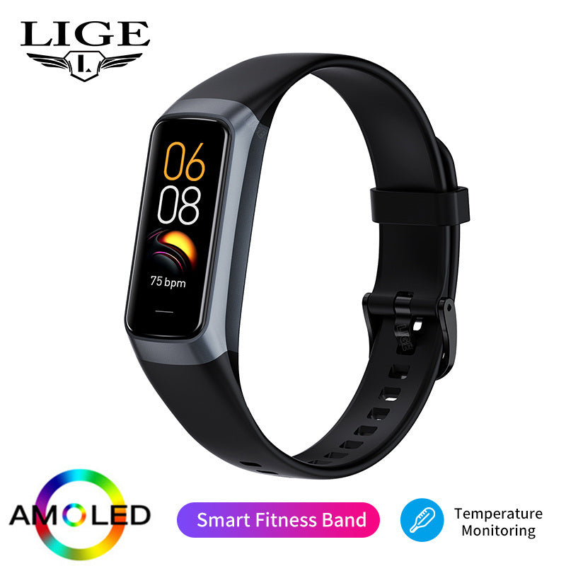 LIGE 2023 New Smart Watch Suitable For Android/IOS Smart Watch Heart Rate Blood Oxygen Blood Pressure Detection IP67 Waterproof Multifunctional Sports Watch