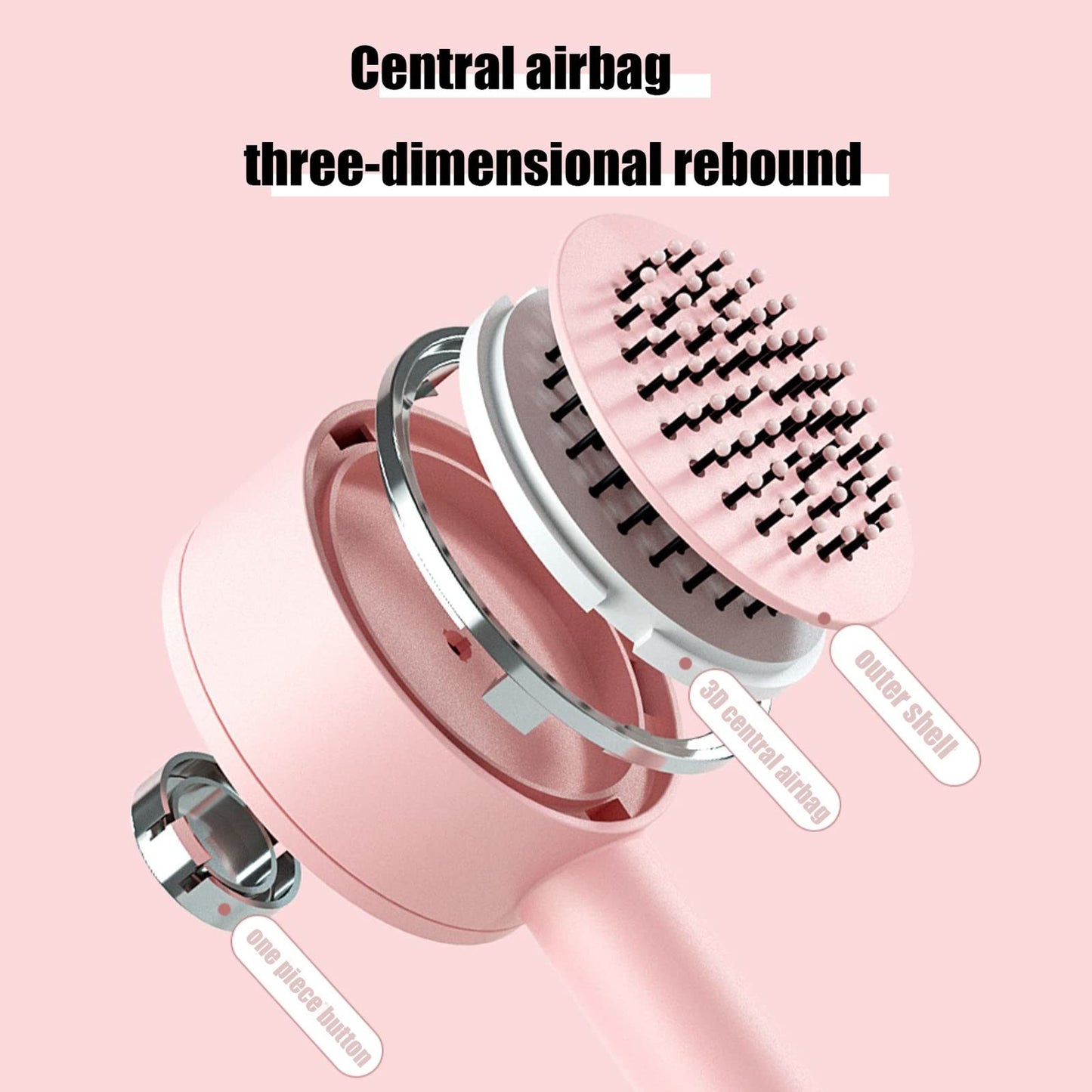 One-key Self-cleaning Hair Brush For Women Curly Hair Brush Anti-Static Airbag Massage Comb Airbag Massage Scalp Comb Professional Detangling One-key Self-cleaning