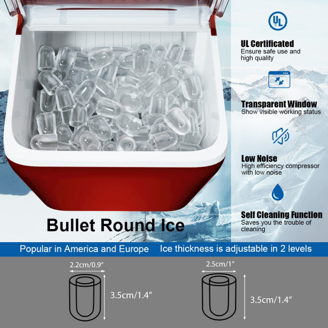 44 lbs Portable Countertop Ice Maker Machine with Scoop