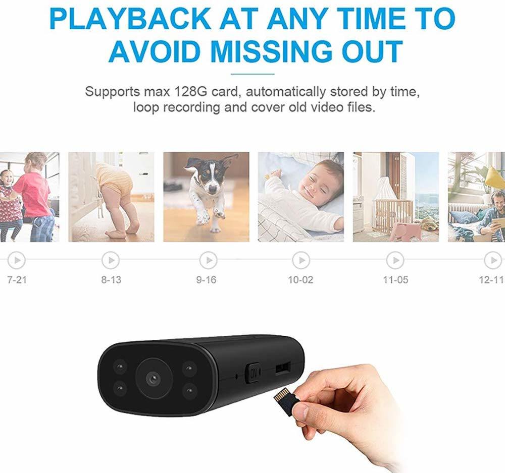 VW3 Mini Cameras PNZEO Home Security Cameras 1080P HD Wireless WiFi Remote View Camera Nanny Cam Small Recorder built in 32GB. Raee-Industries.