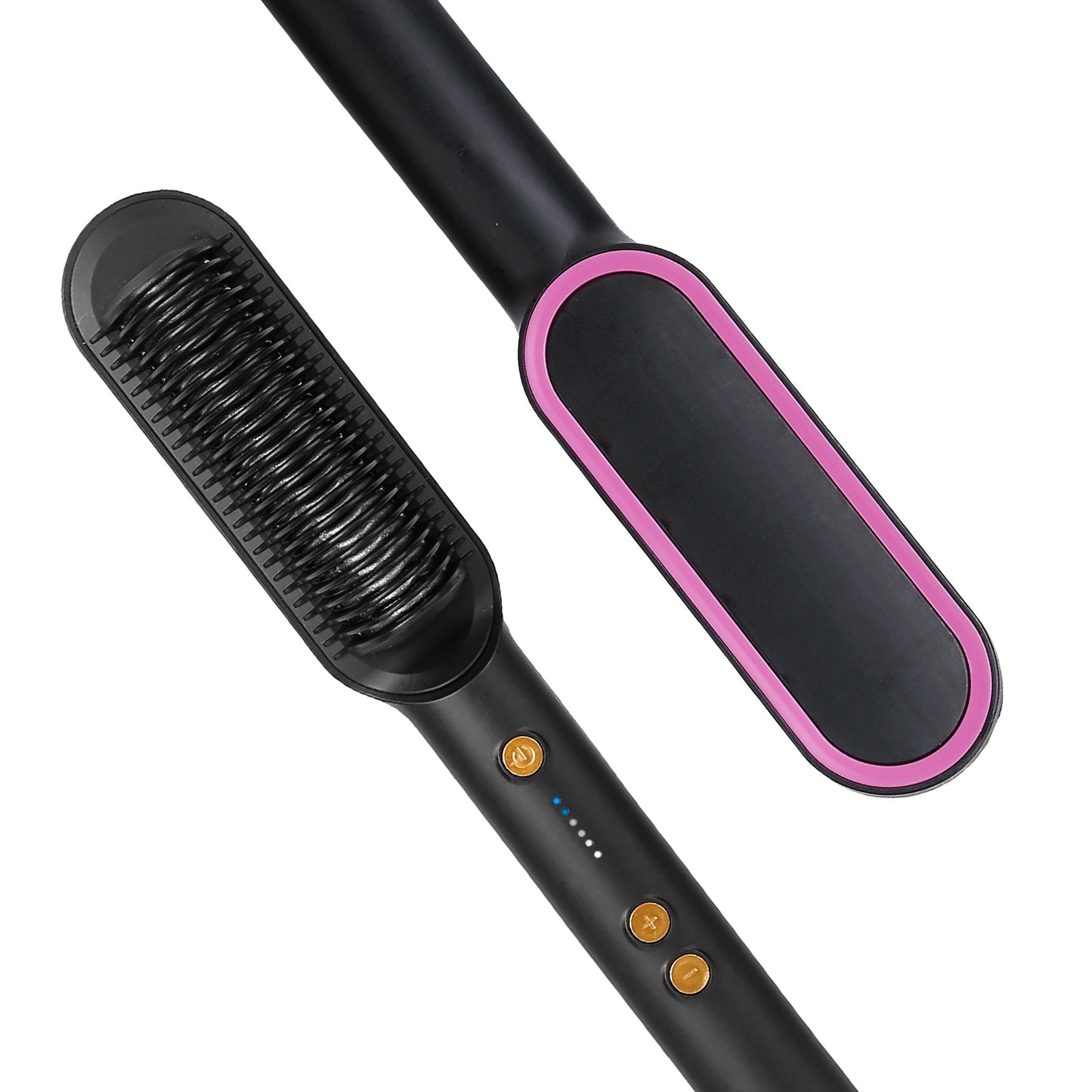 Electric Hair Straightener Brush Straightening Curler Brush Hot Comb 5 Temperature Adjustment 10S Fast Heating