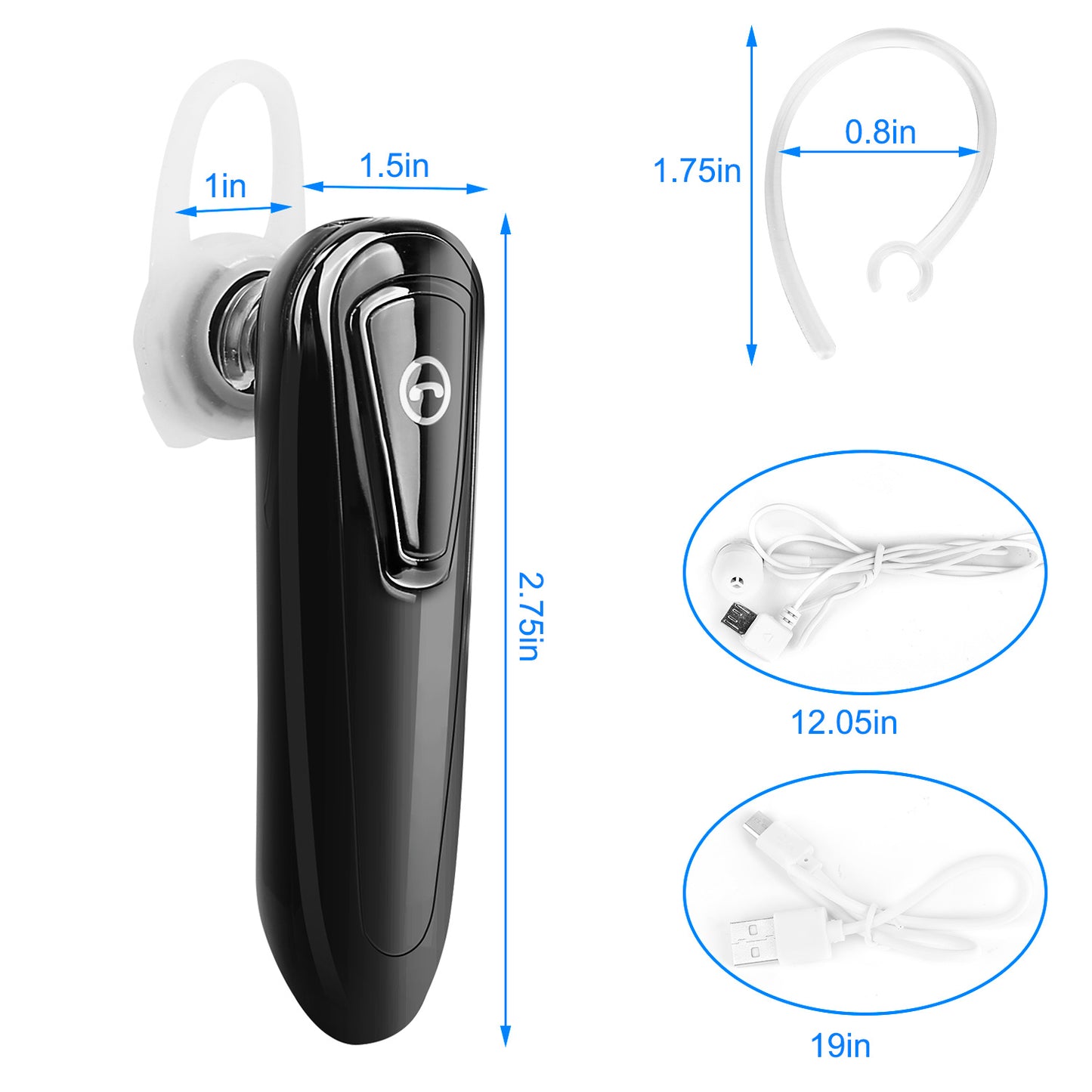 Wireless V5.0 Neckband Headset Multipoint Noise Cancellation Earpiece 30Hrs Runtime