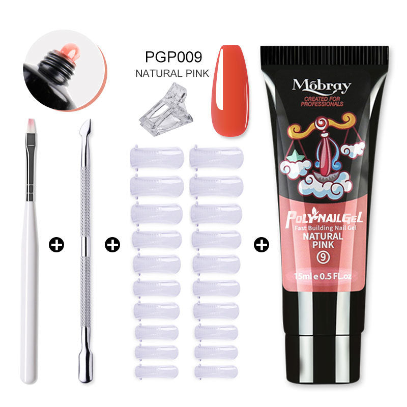 Mobray Manicure Set 15ML Extension Gel Nail Polish Kit Finger Quick Extend Mold Nail Art Tool Semi Permanent UV Varnish