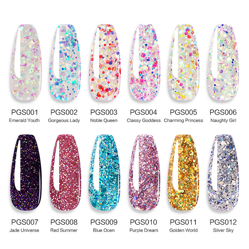 Limegirl 15ml Poly Nail Gel Glitter Building Nail Gel For Manicure Nail Art Design Luminous Poly nails gels Extension Nail Gel For Nail