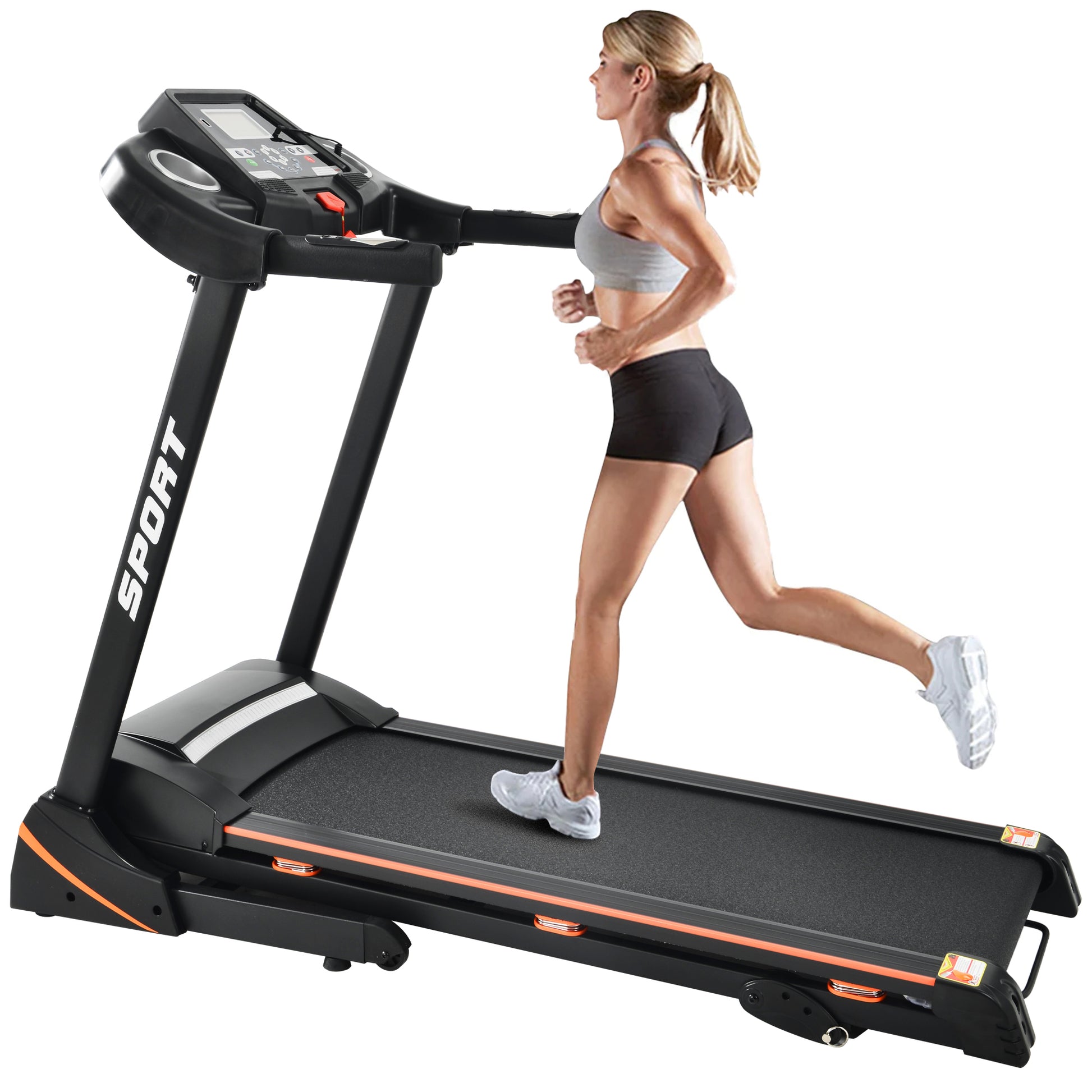 Folding treadmill machine for fitness. Raee Industries