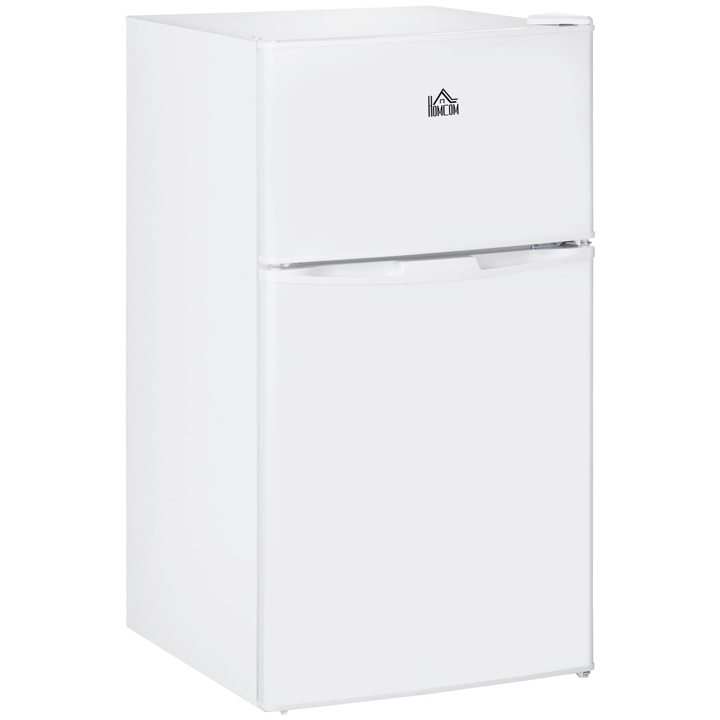 Double Door Mini Fridge with Freezer, 3.2 Cu.Ft Compact Refrigerator with Adjustable Shelf, Adjustable Thermostat and Reversible Door for Bedroom, Dorm, Home Office, White