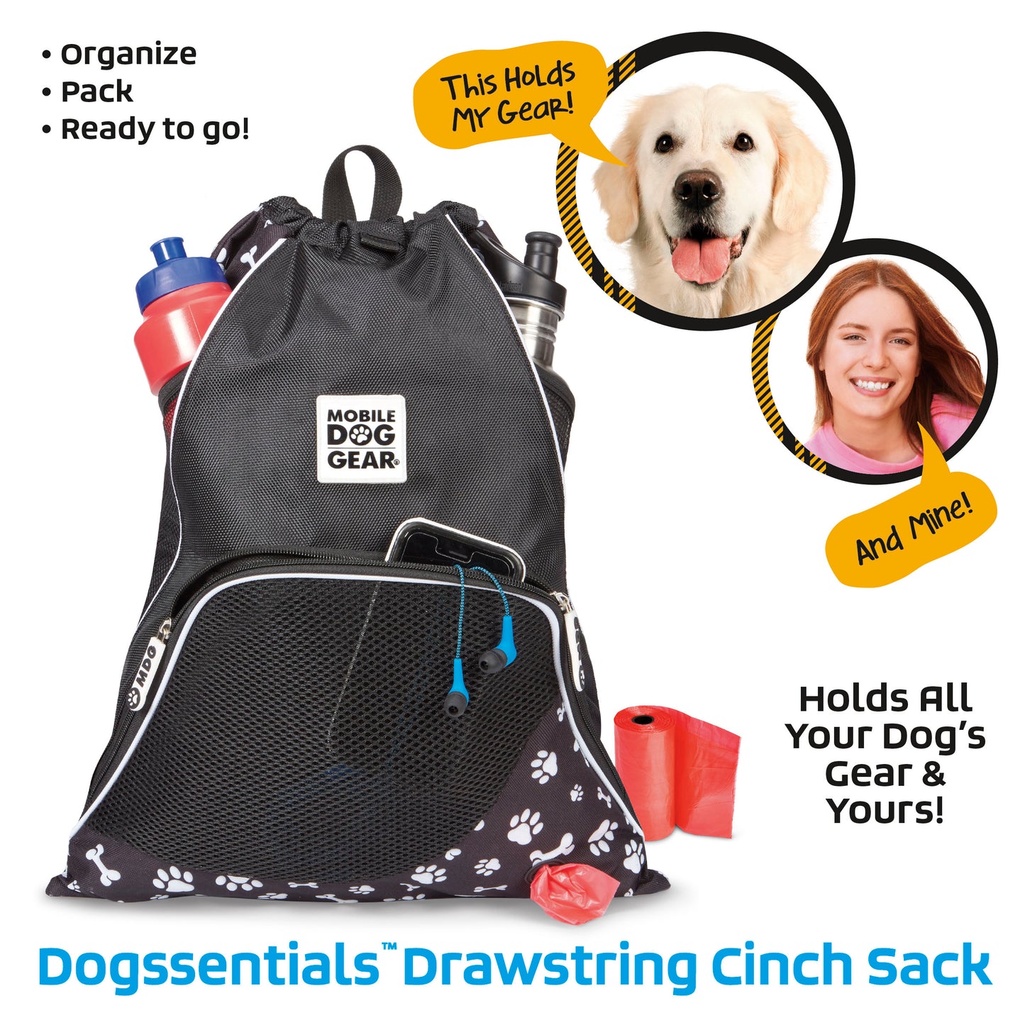 Mobile Dog Gear Dogssentials Drawstring Cinch Sack