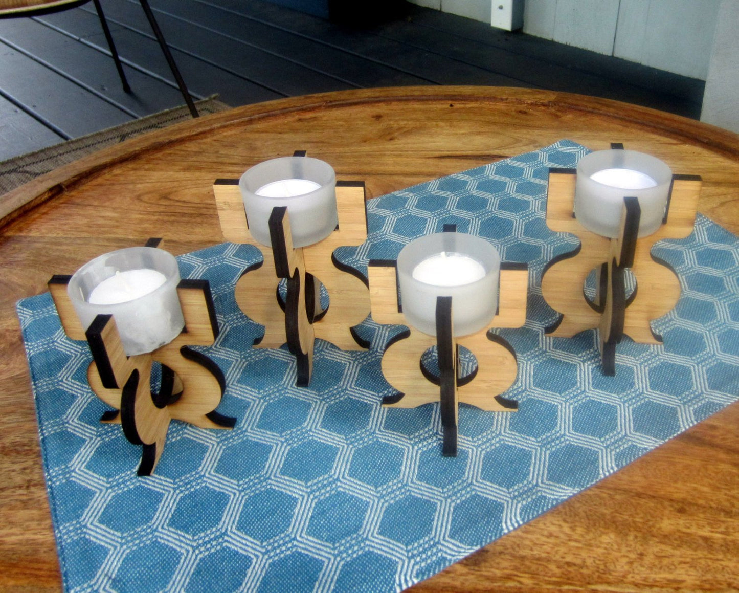 Equinox Tea Light Holder in eco-friendly bamboo