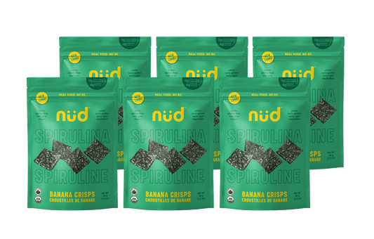 Spirulina Banana Crisps, 6 x 66g-Pack - Raee-Industries