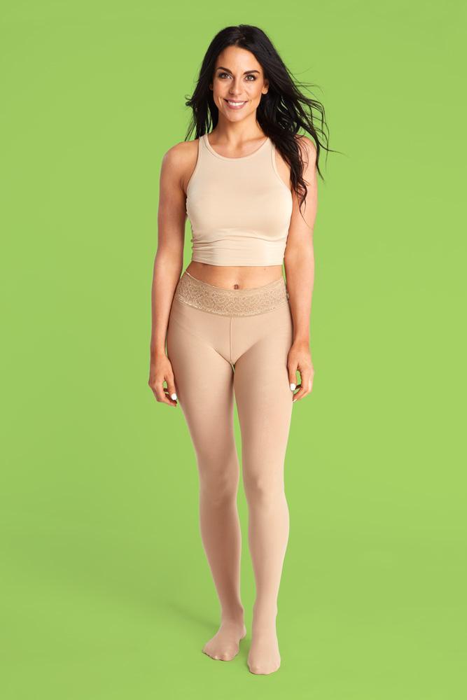 Nude Opaque Tights With Luxe Comfort Waistband - Raee-Industries