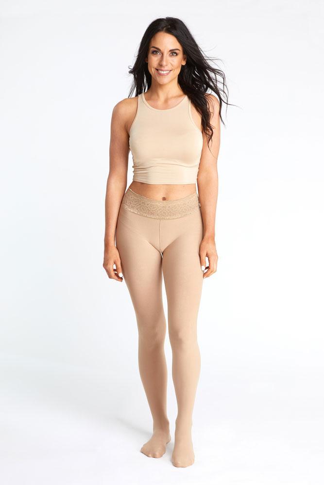 Nude Opaque Tights With Luxe Comfort Waistband - Raee-Industries