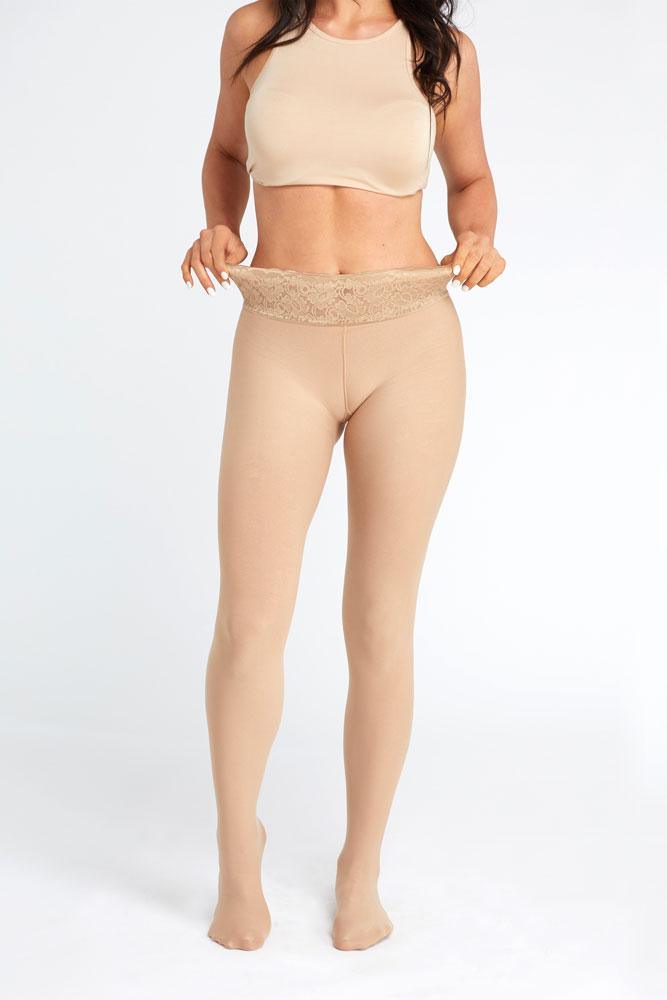 Nude Opaque Tights With Luxe Comfort Waistband - Raee-Industries