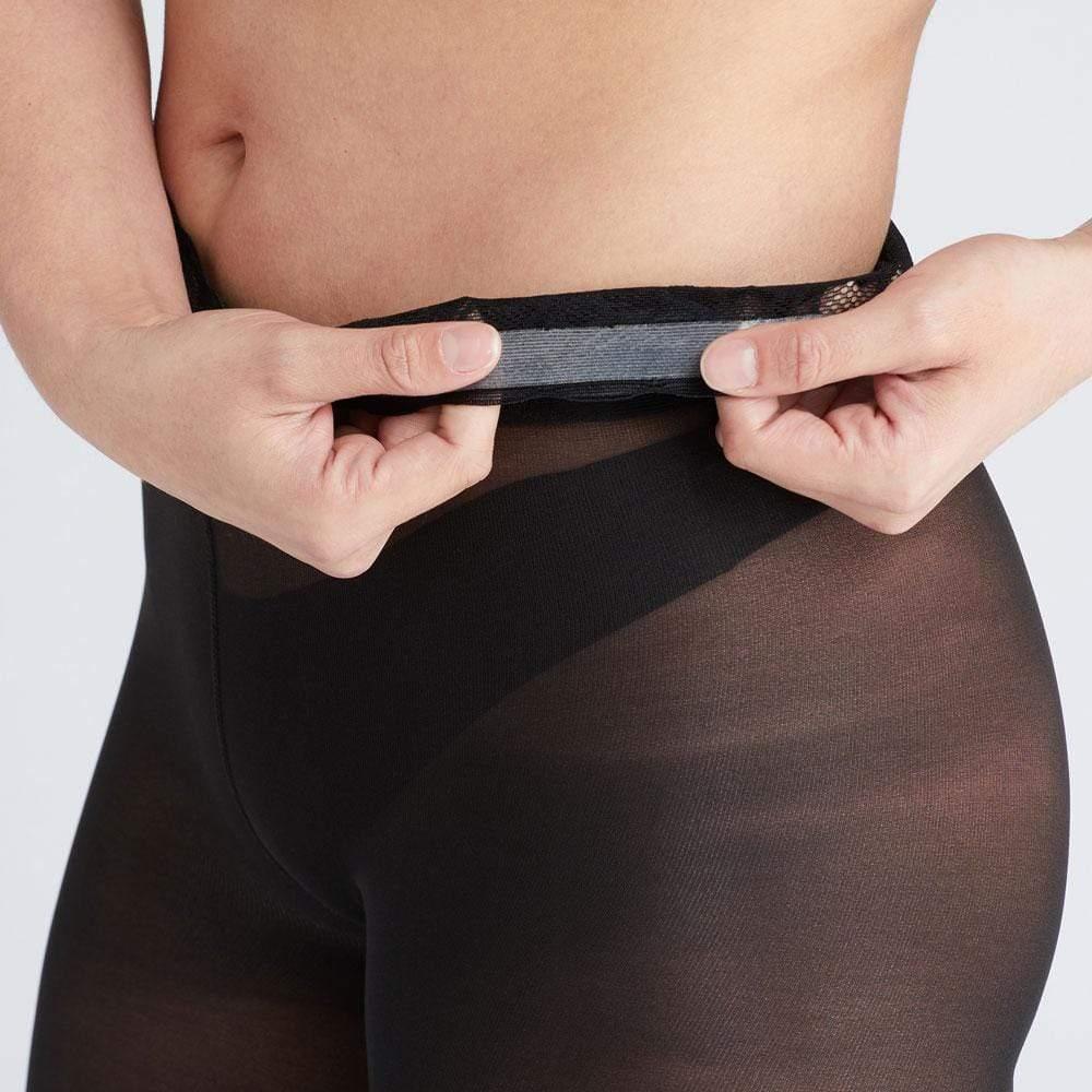 Black Semi-Opaque Tights With Luxe Comfort Waistband - Raee-Industries