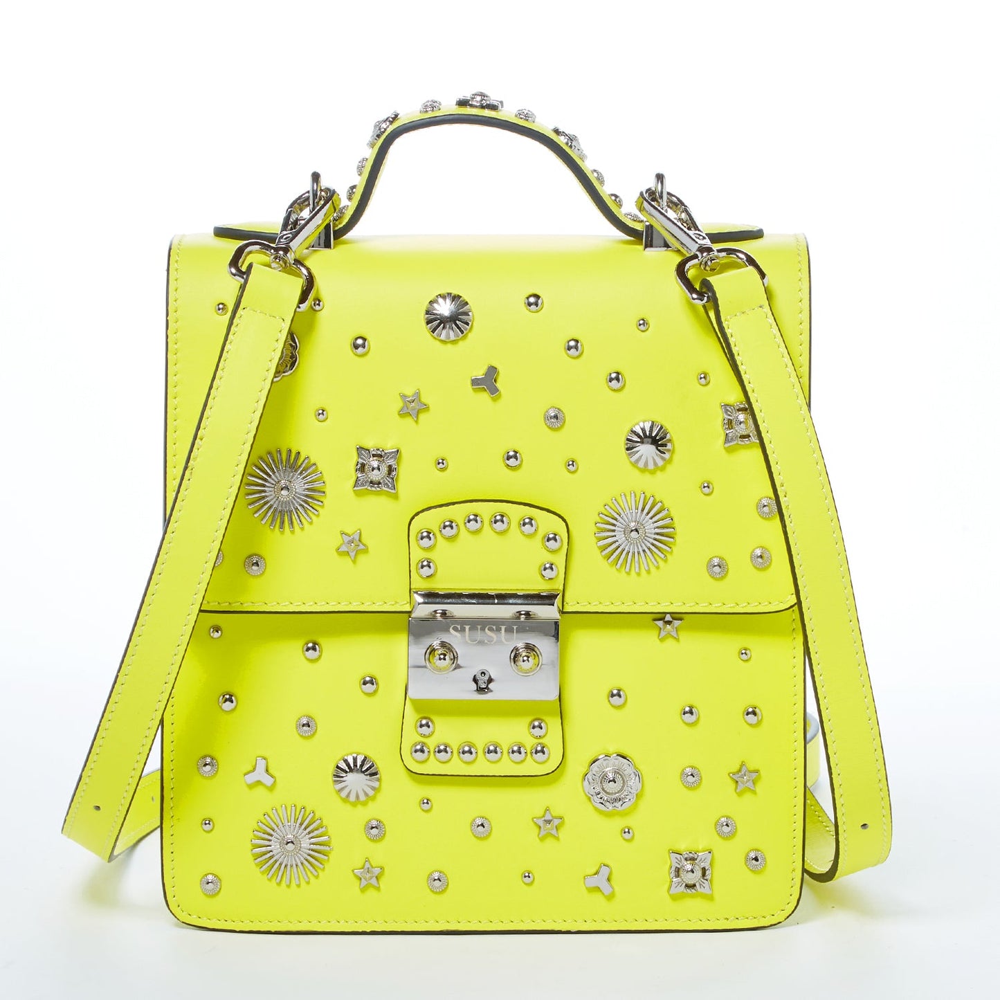 The Hollywood Backpack Purse Leather Yellow