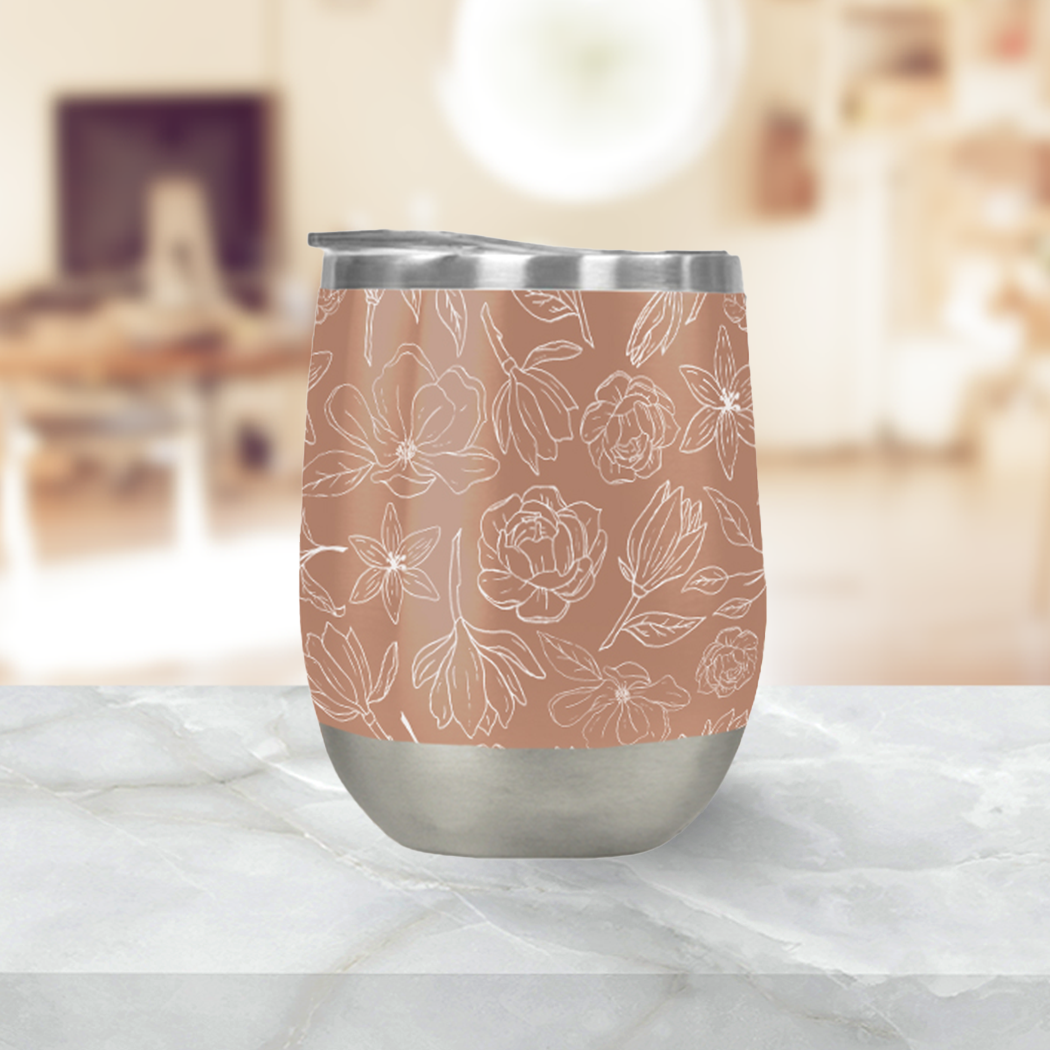 Copper Magnolia Wine Tumbler