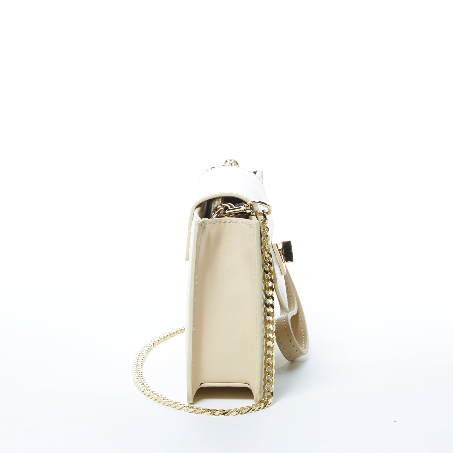 Mary Off White Mini Crossbody Bag Leather Wristlet