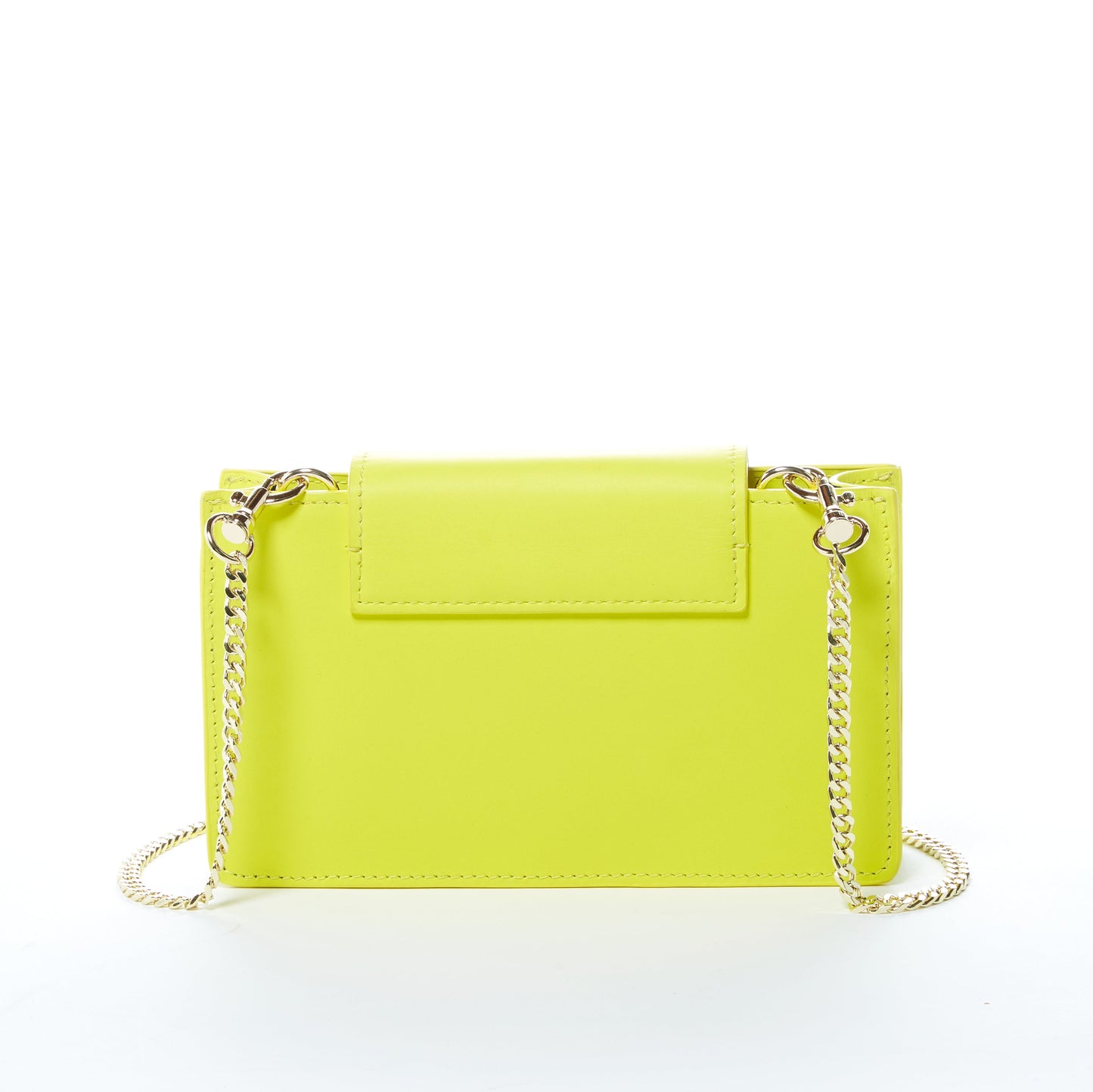 Mary Bright Yellow Small Crossbody Leather Wristlet