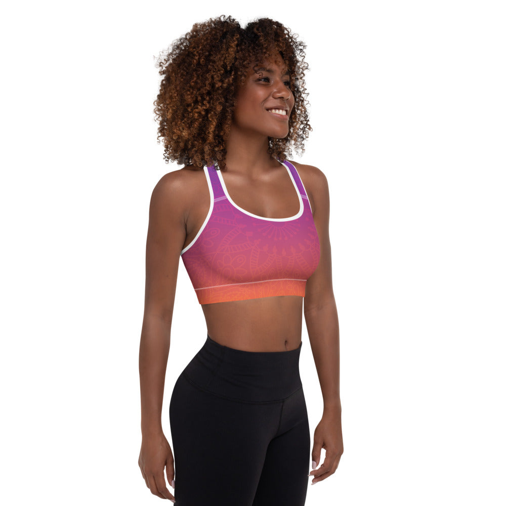 Sunset Mandala Padded Sports Bra - Sonia Pop Up