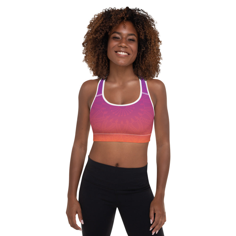 Sunset Mandala Padded Sports Bra - Sonia Pop Up