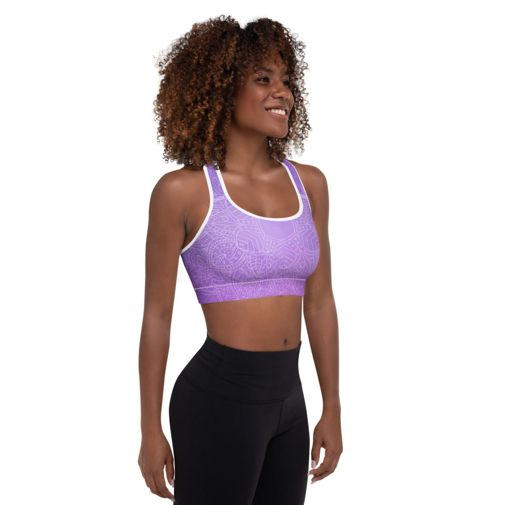 Purple Night Padded Sports Bra - Sonia Pop Up