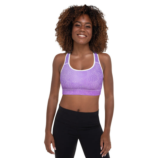 Purple Night Padded Sports Bra - Sonia Pop Up