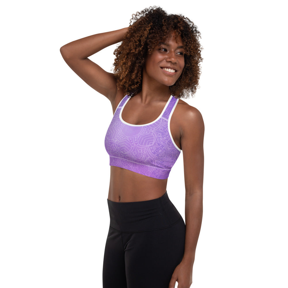 Purple Night Padded Sports Bra - Sonia Pop Up