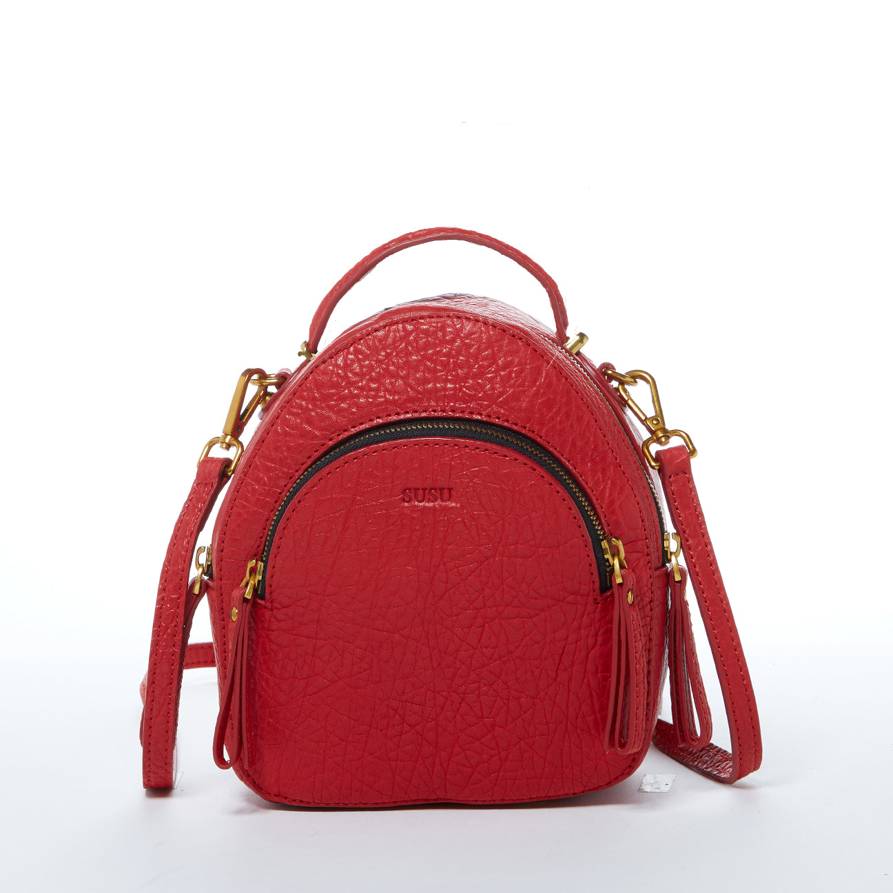 Amanda Red Convertible Backpack Purse