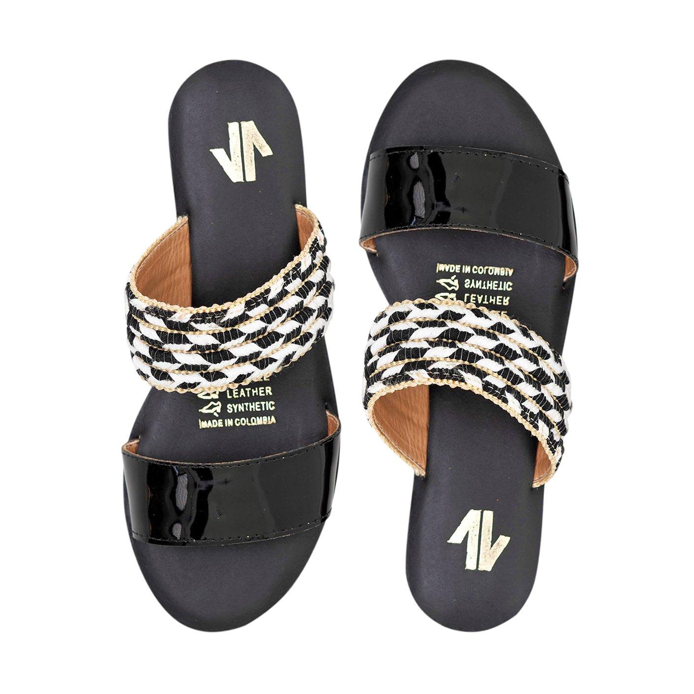 Flat Sandals Silvia Cobos Conga Black - Raee-Industries