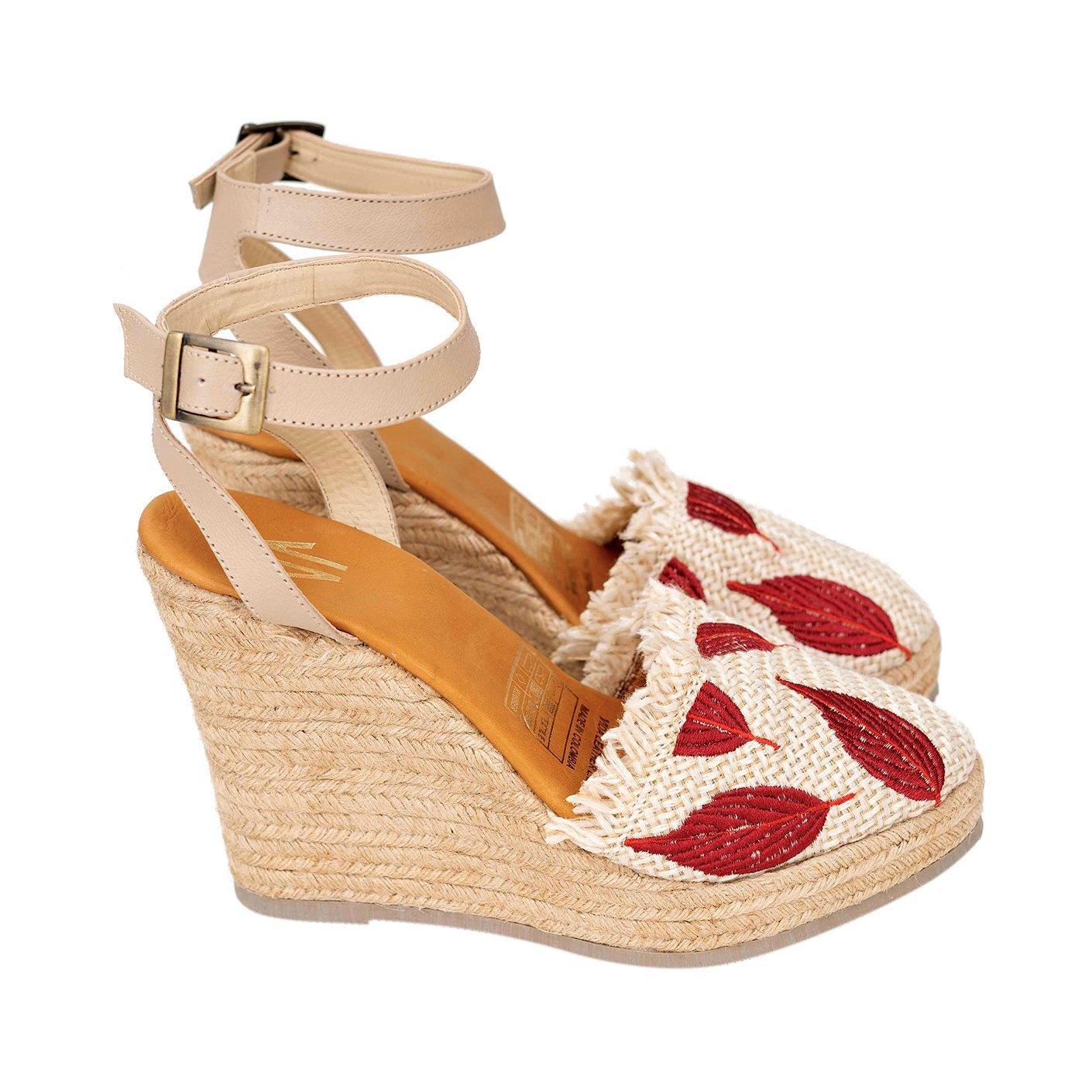 Espadrille Wedges Silvia Cobos Son Burgundy - Raee-Industries