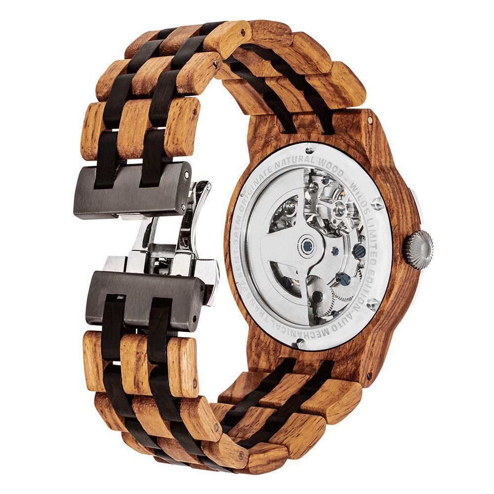 Men's Dual Wheel Automatic Ambila Wood Watch - For High End Watch Collectors - Raee-Industries