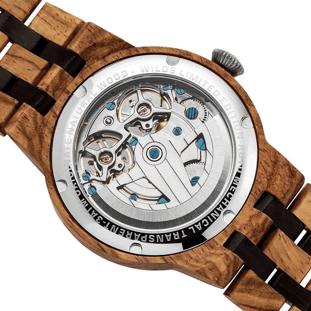 Men's Dual Wheel Automatic Ambila Wood Watch - For High End Watch Collectors - Raee-Industries