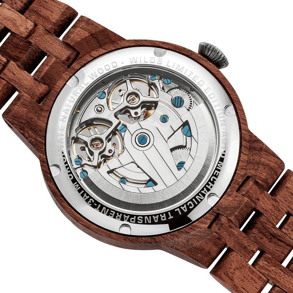 Men's Dual Wheel Automatic Kosso Wood Watch - For High End Watch Collectors - Raee-Industries