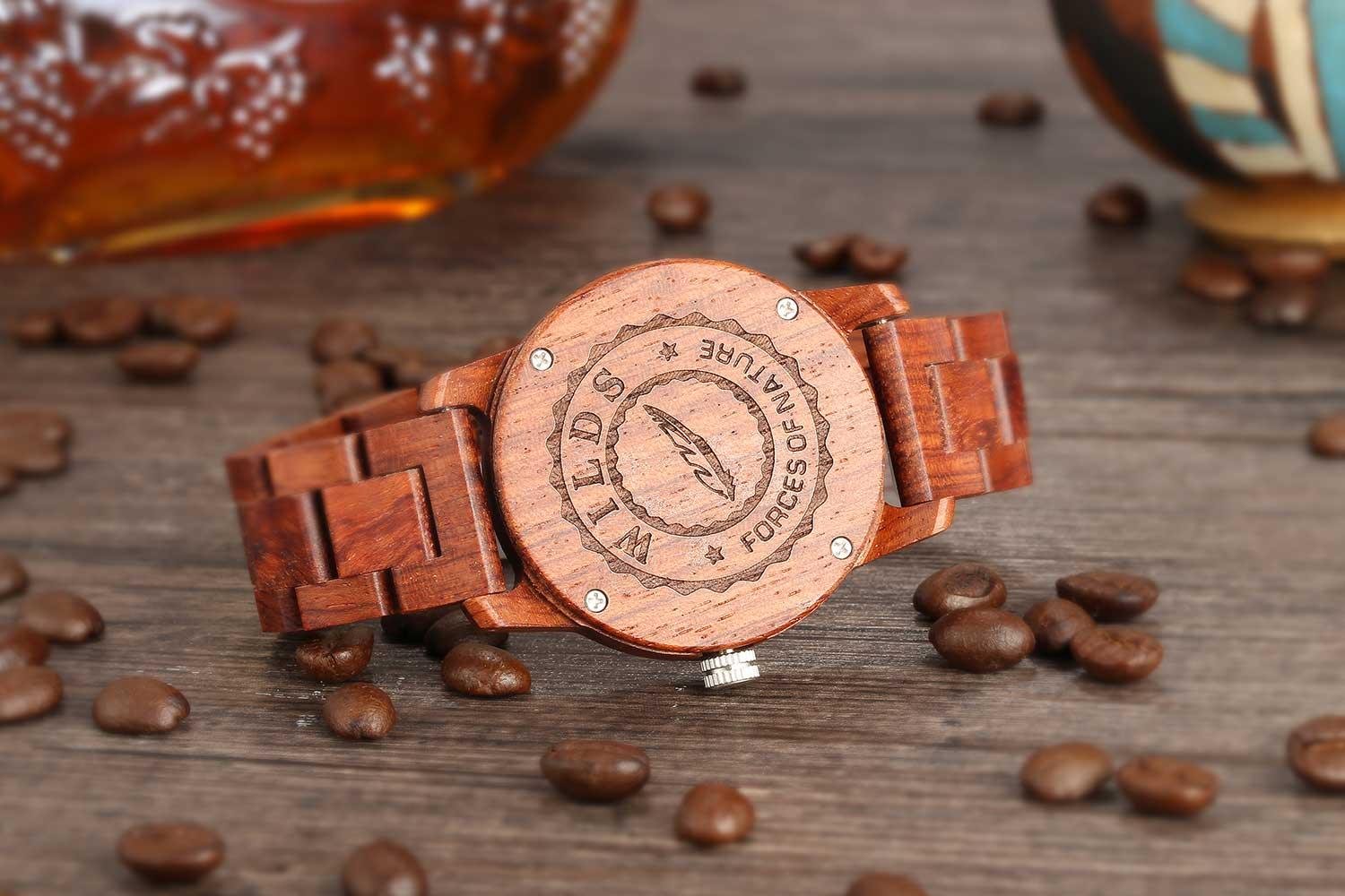 Men's Handcrafted Engraving Kosso Wood Watch - Best Gift Idea! - Raee-Industries